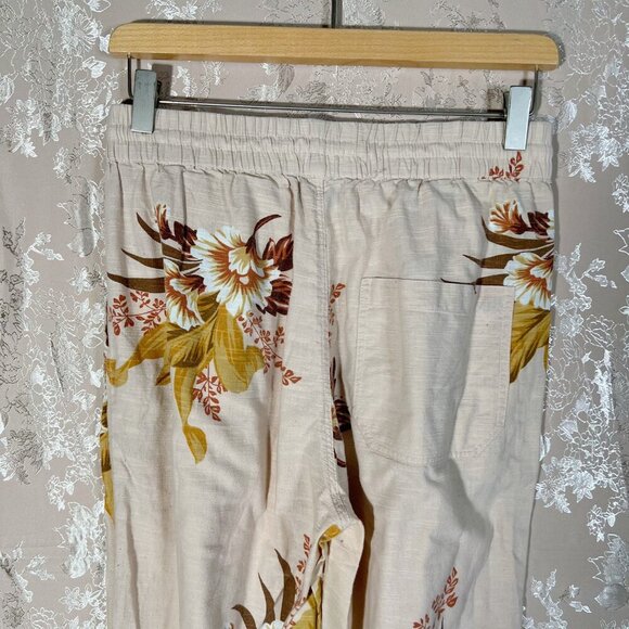 Urban Outfitters UO Drawstring Joggers Tan Floral Print Women's Size S - Picture 5 of 8